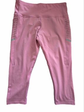 NWOT Mauve "BSP" Rib‑Panel Active 7/8 Length Leggings – High Waist – Size 3x